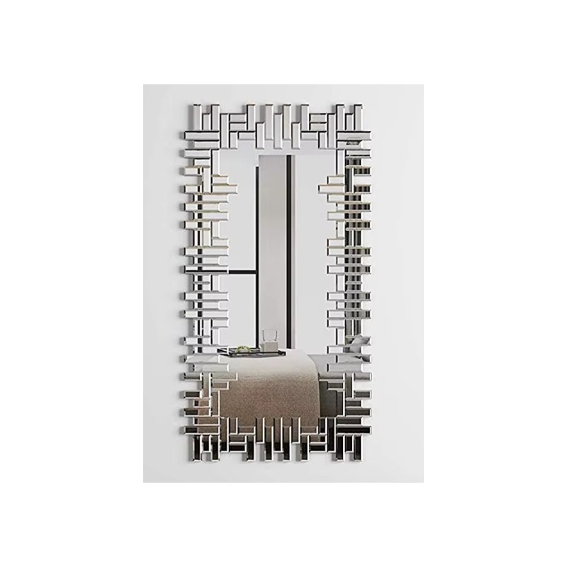 Rectangle Sparkling Crystal Foor Mirror Hang Standing Home Decor Full Length Mirror